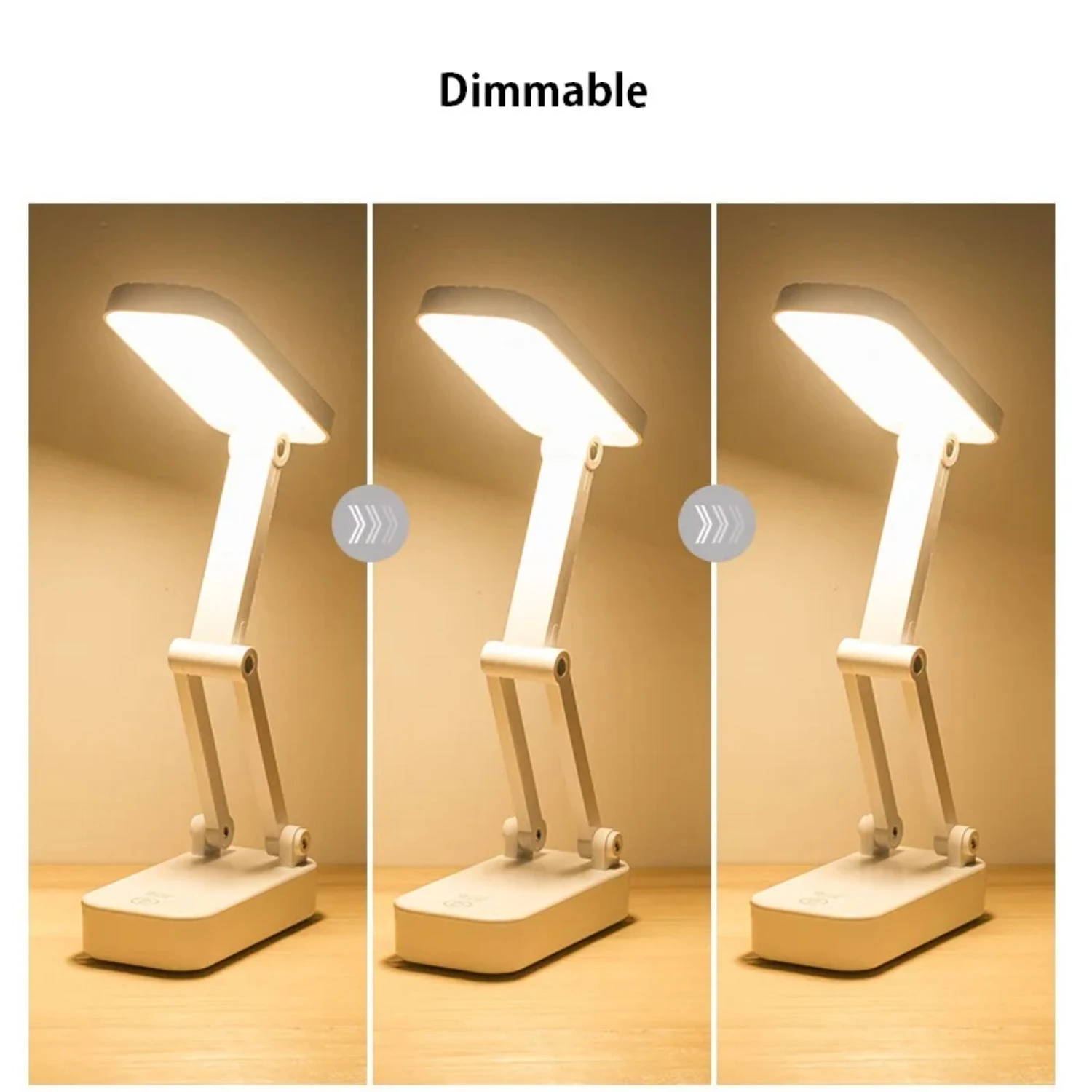 Portátil Dobrável LED Table Lamp, Eye Protection Desk Lamp, USB Recarregável, Luz Noturna Regulável, 3 Temperatura de Cor, Novo