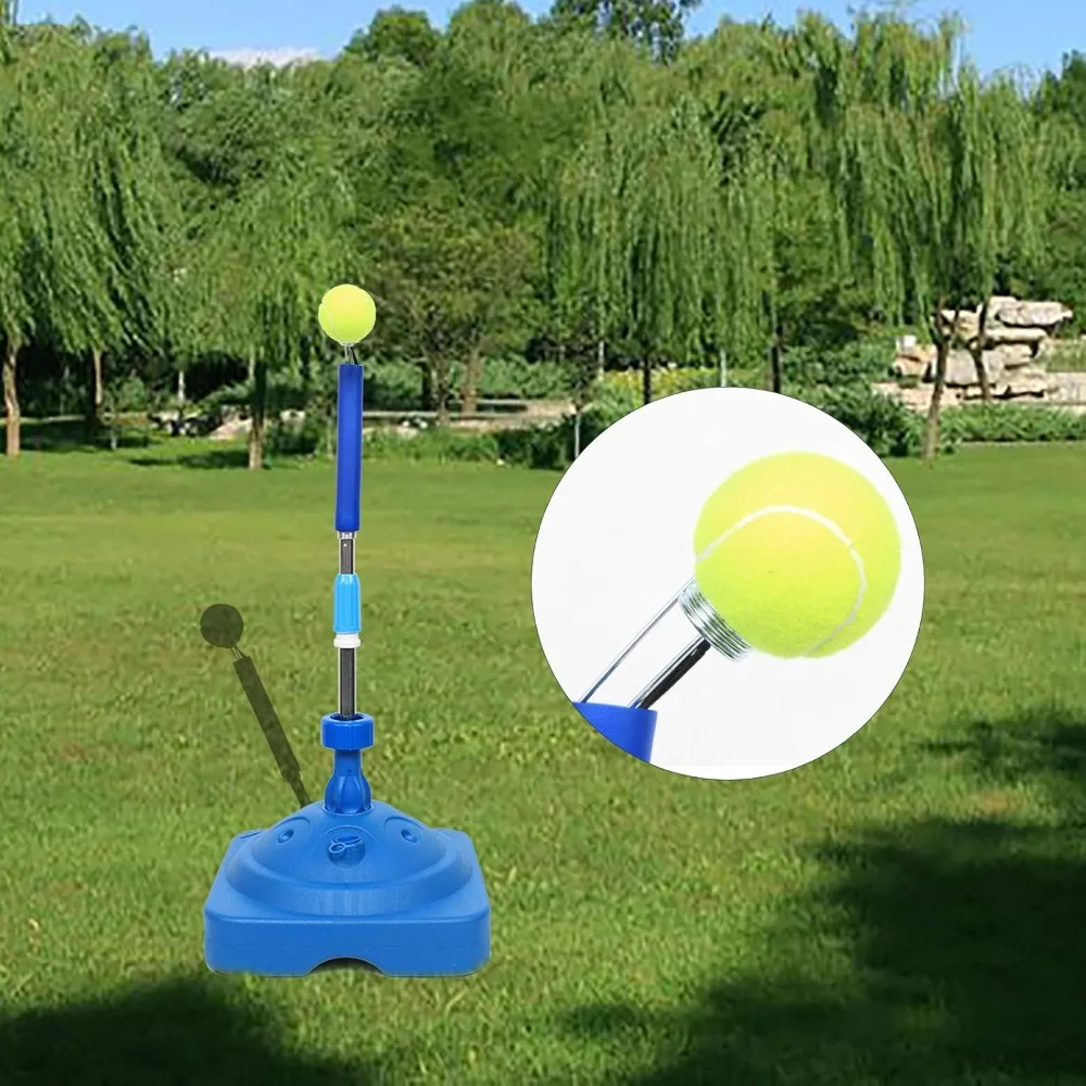 

Tennis Trainer Ball Machine Portable Adjustable Height Trainer Swing Racket Practice Training Tool for Tennis Beginners