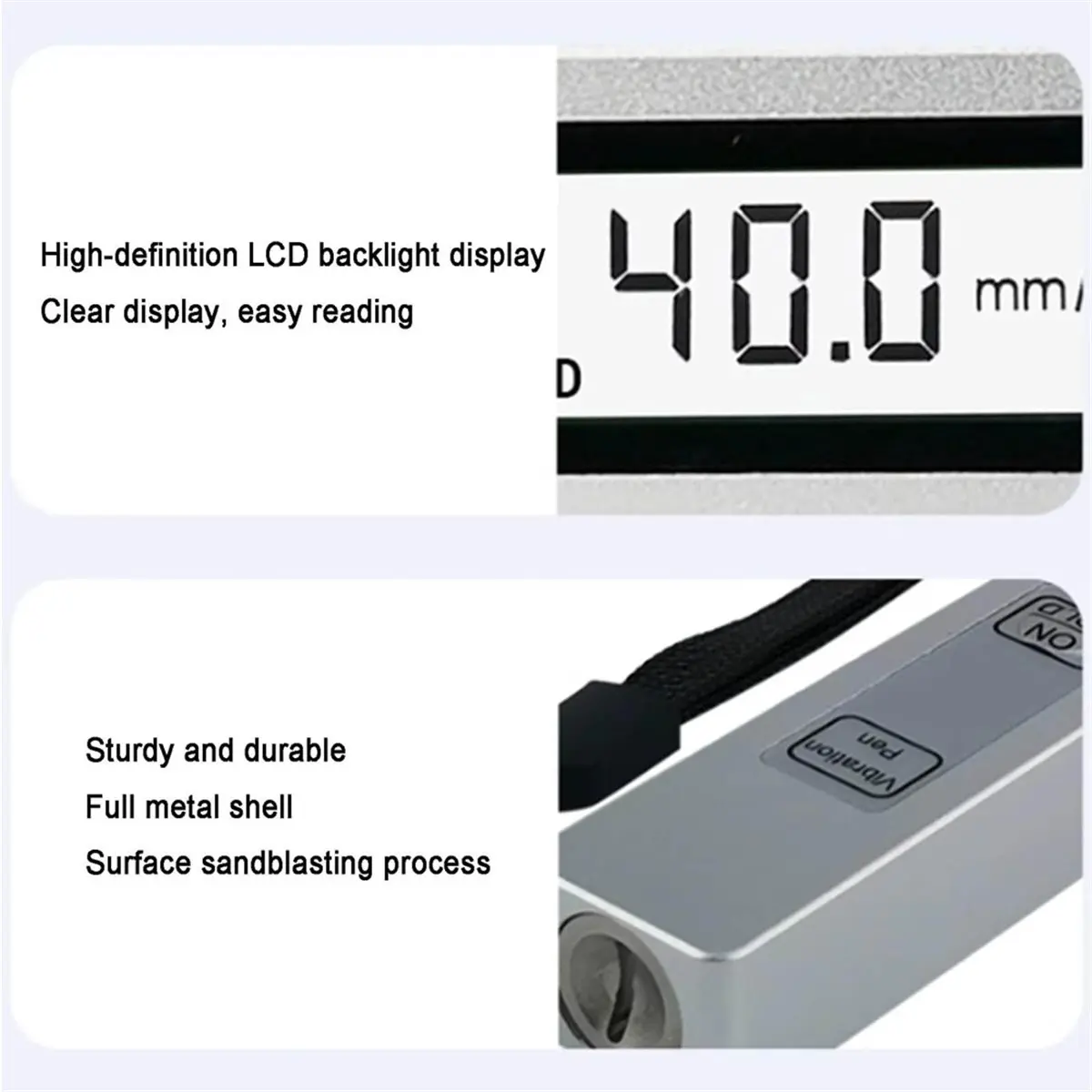 【MUST-HAVE LIST】 Pen Vibration Tester, Digital Analyzer Meter with LCD Screen, 0.1-199.9m/S², for Mechanical Fault Detection