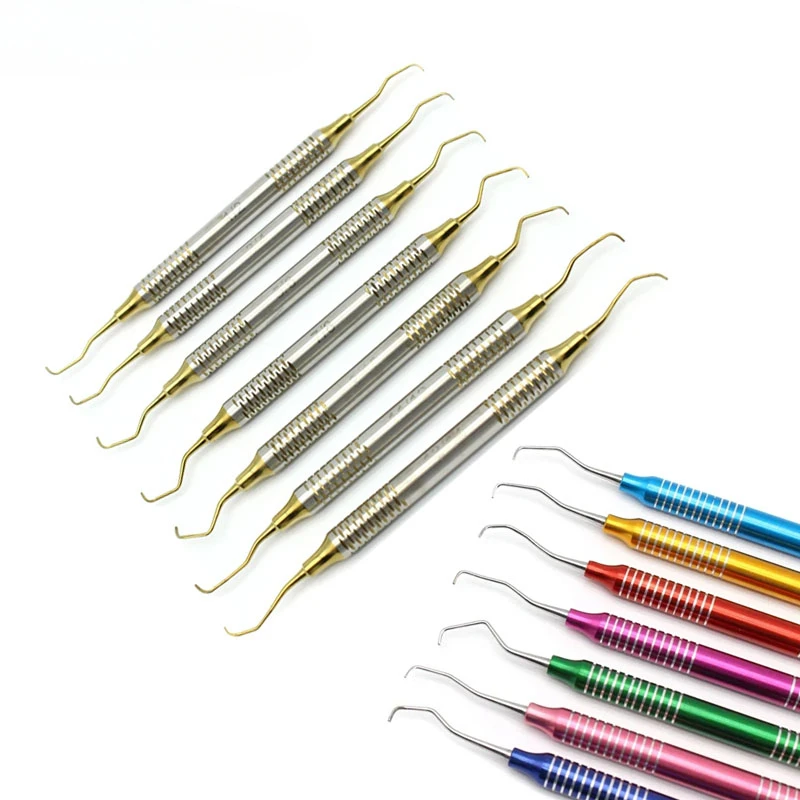 

7Pcs/set Teeth Cleaning Dental Scaler Set Periodontal Bone Curettes Perio Dentistry Equipment Oral Care Teeth Whitening Tools