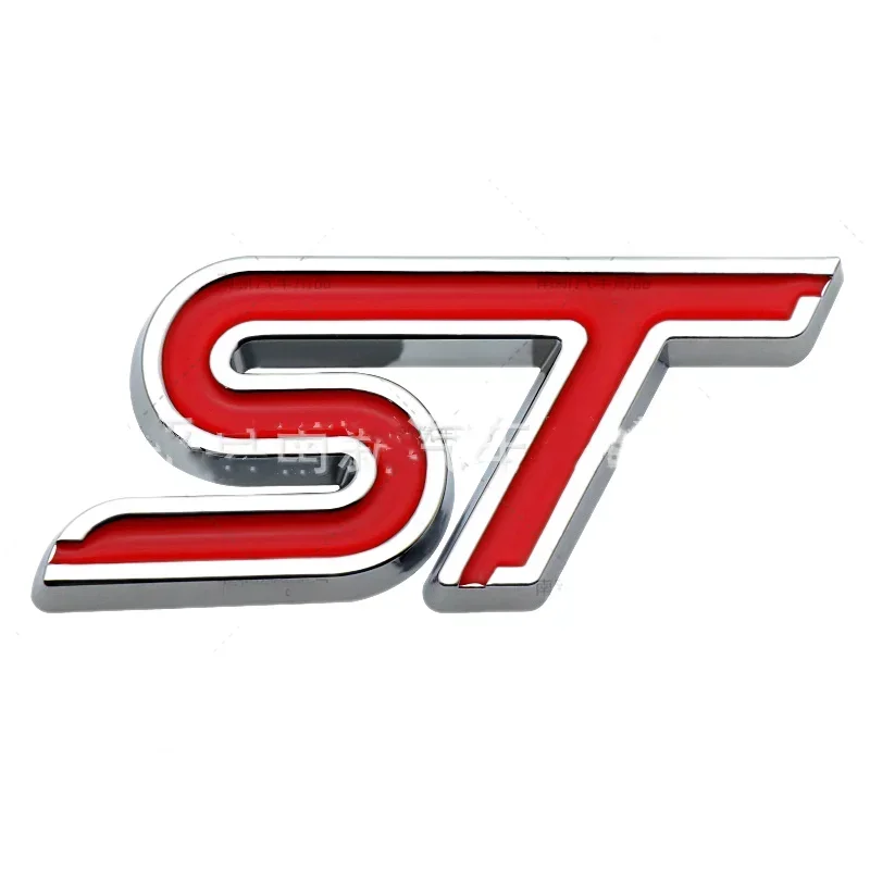 3D Metal ST Logo Car Rear Trunk Side Fender Emblem Badge Sticker For Ford Focus Fiesta Ecosport  Mondeo Focus2 Focus3 MK2