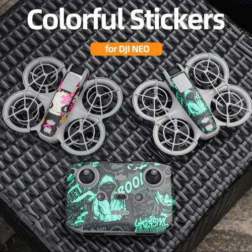 Imagen 2 del producto Pegatina de PVC para DJI Neo, pegatina decorativa colorida, película protectora combinada, piel fresca antiarañazos para accesorios DJI RC-N3