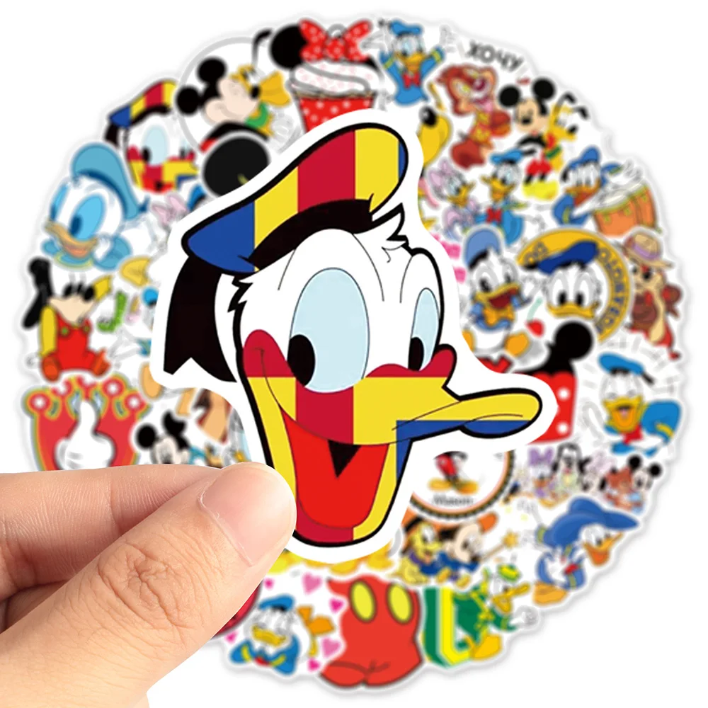 10/30/50pcs Disney Mickey Mouse Donald Duck Stickers Cute Cartoon Anime Decals Phone Skateboard Scrapbook Graffiti Sticker Decor