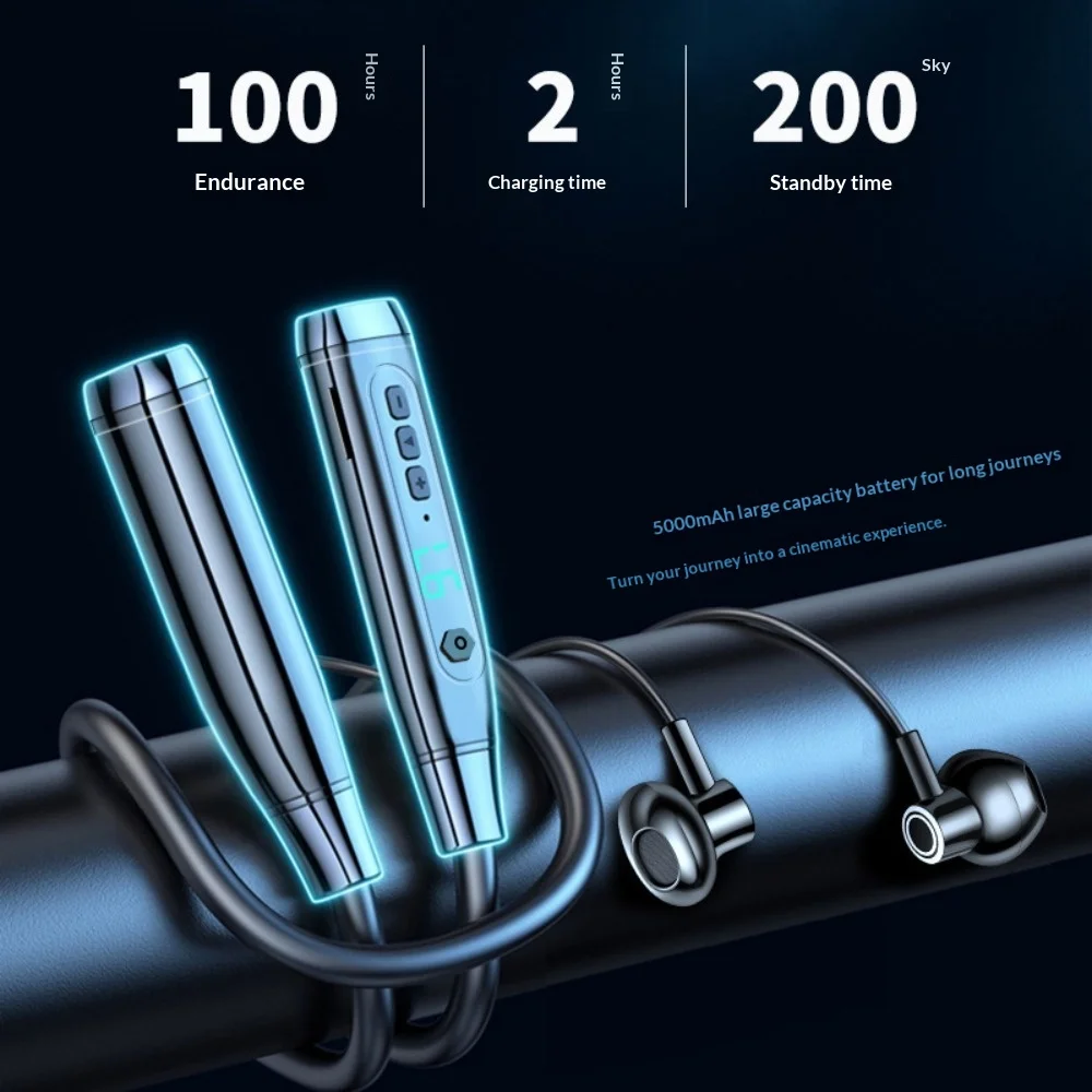 Neck-hung Wireless Earphones Bluetooth 5.3 High Sound Quality Noise Cancellation 2025 New Model Sports Running Fitness Business view 3