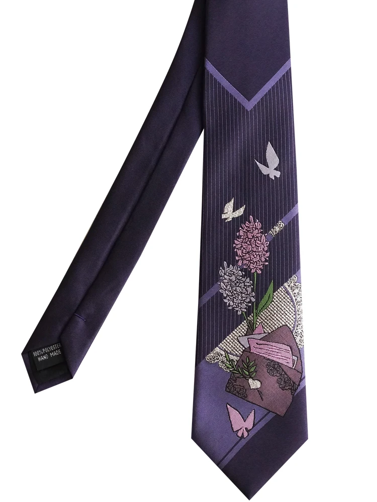 Free Shipping New Male men's Lavender Letter Hot Silver Edition Deep Purple Tie Academy Style Neckwear Women's College Necktie