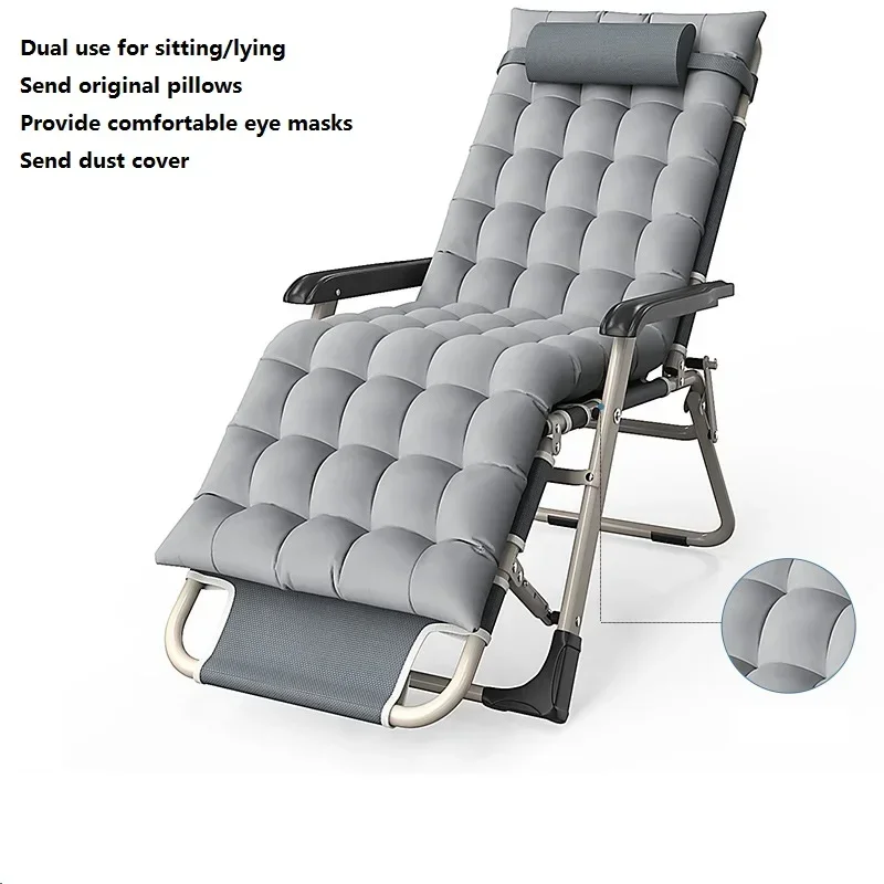 Factory Portable Metal Lying Chair Lunch Break Folding Backrest for Outdoor Beach Use or Indoor Living Room