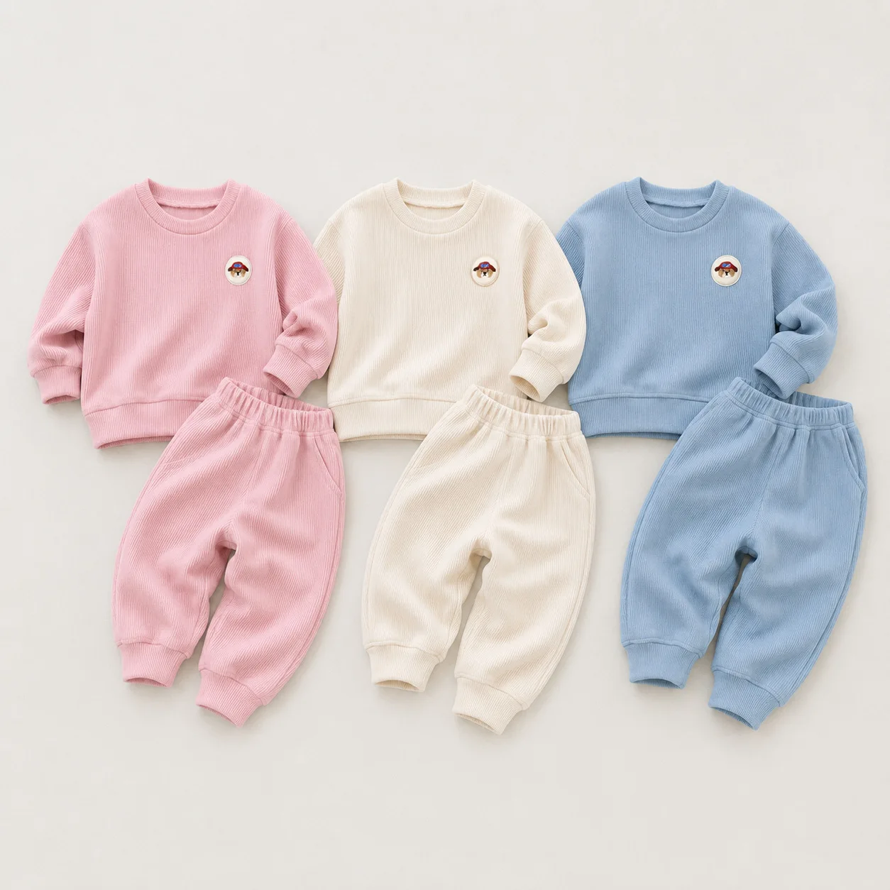 2026 Autumn New Baby Long Sleeve Clothes Set Boys Girls Sweatshirt + Pants 2pcs Suit Cotton Children Casual Outfits