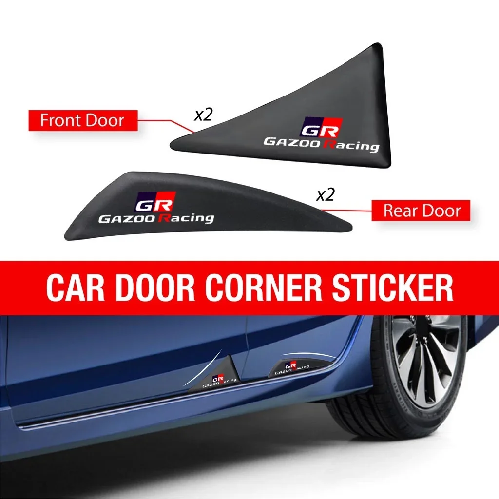 GR Gazoo Racing Car Door Edge Anti Scratch Collision Sticker Corner Protection Silicon Rubber Sticker For Toyota GR Sport