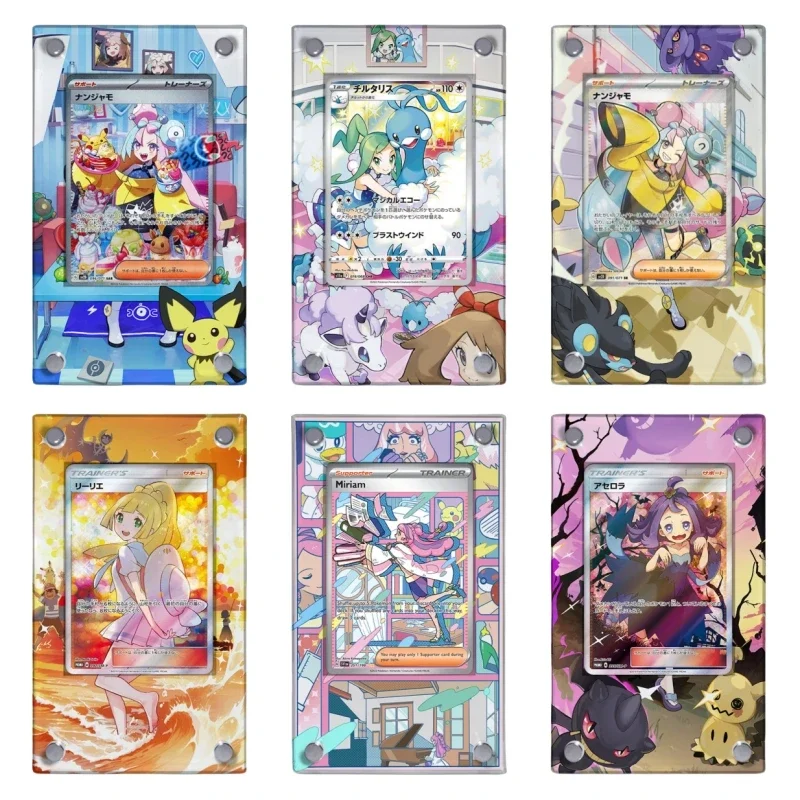 Pokemon Ekick Altaria Iono Billy bi CAN Lie Acrylique Arc-en-ciel Peinture Stuck Brick Anime Irritation Ics Game Collection Card Display Stand