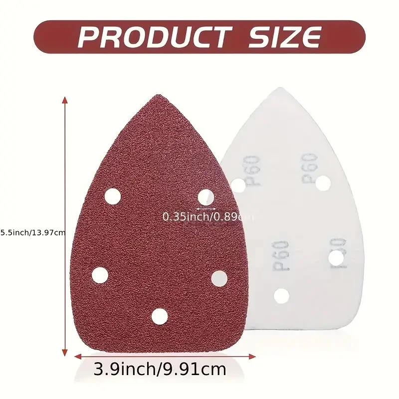 50/100pcs Self-adhesive Sandpaper Triangle Sander Sand Paper Hook Loop Sanding Sheet Abrasive Discs For Polishing