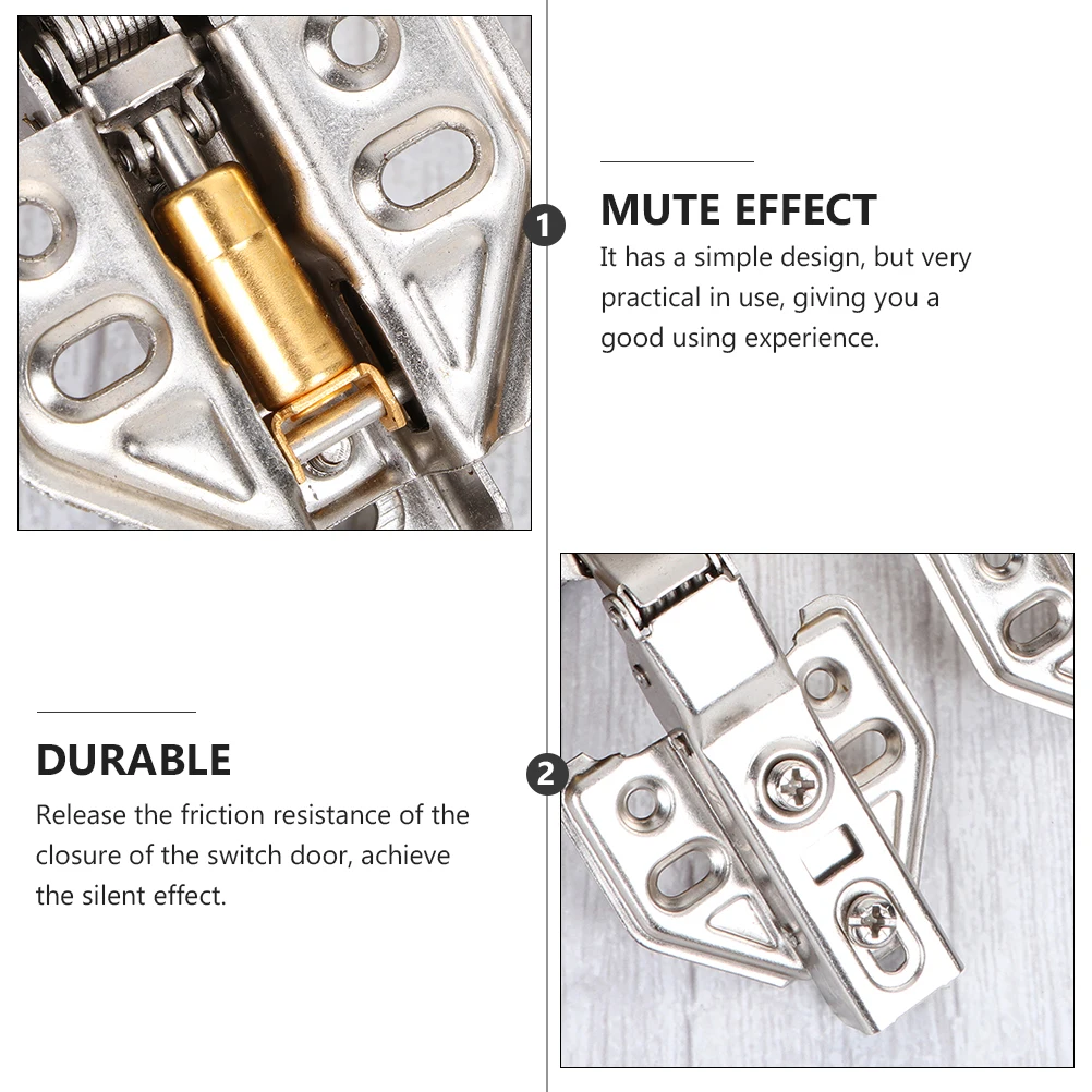 

Hydraulic Hinge Silver Hidden Door Hinges Home Cabinet Fall Buffer Office Durable Wear Resistant Nylon Washer Silent