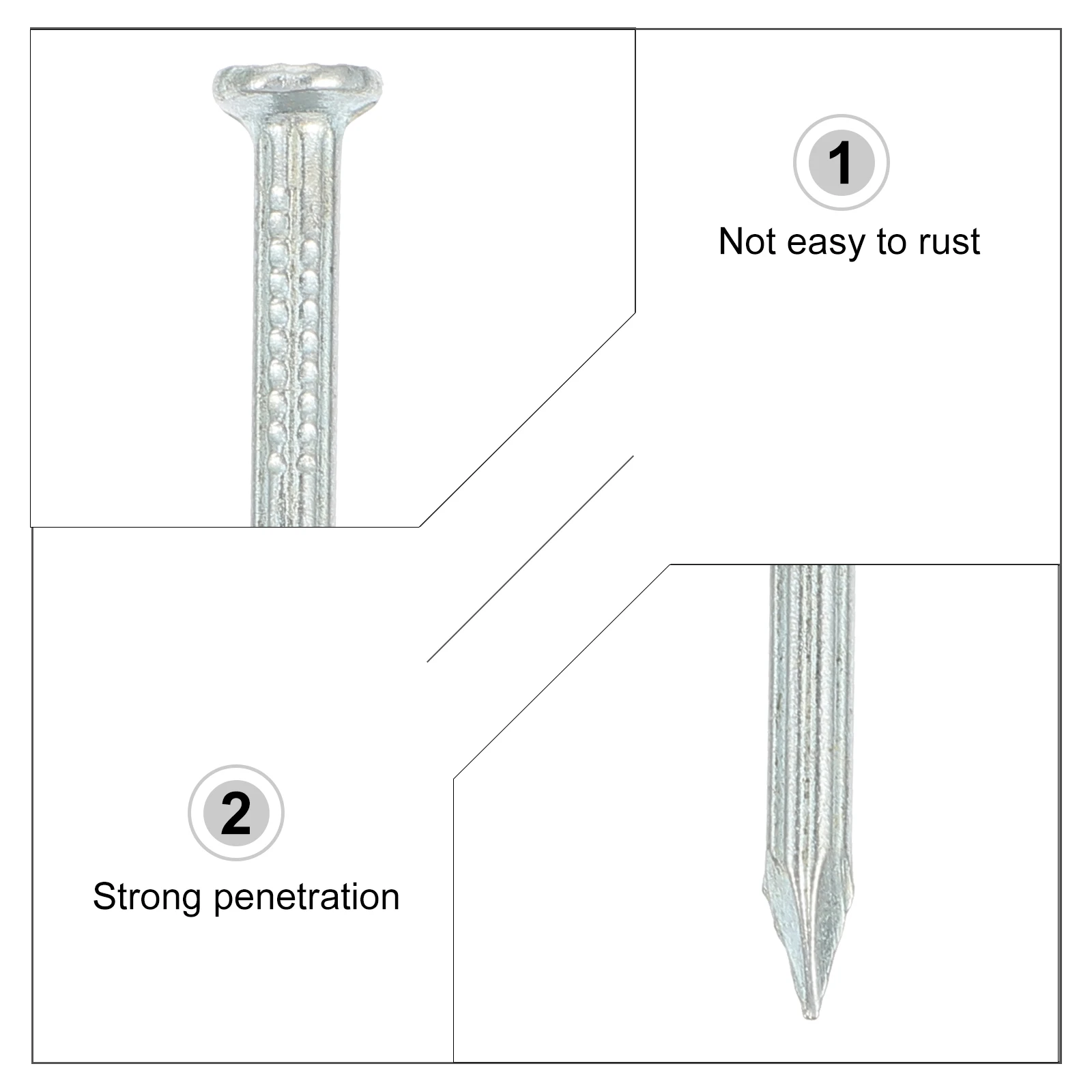 

195pcs Hardened Tip Cement Point Tip Nail Cement Wall Nails Thickened Steel Concrete Nails For Wall Steel Plate