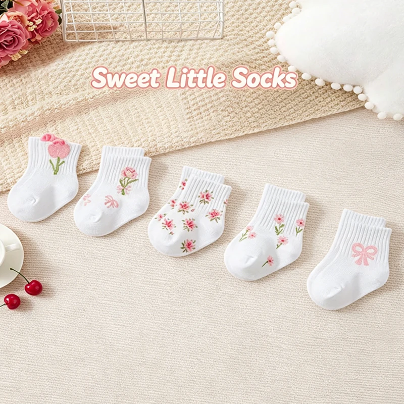 Baby Socks 5 Pairs/lot 0‑4Y Cu - Toddler Sock Set recension och pris