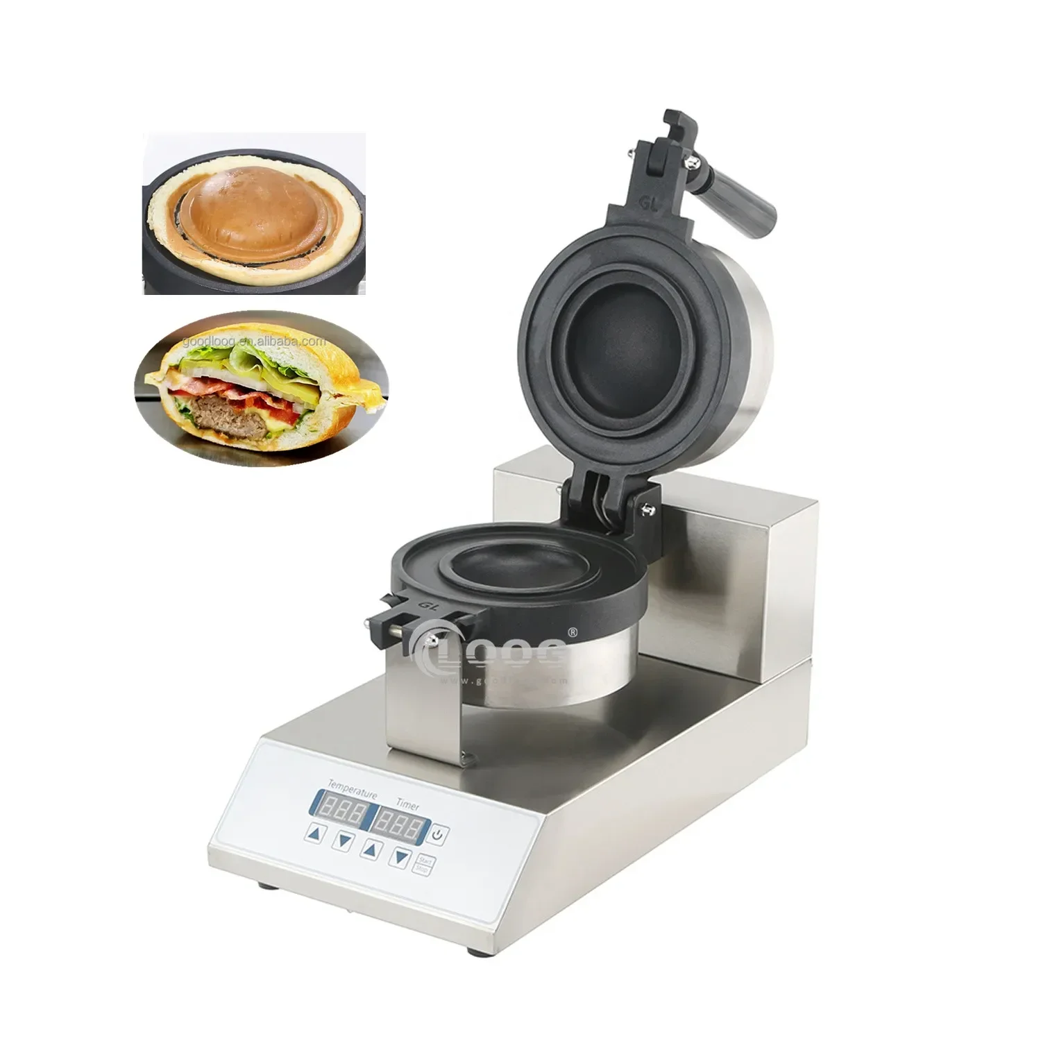 For 110V 220V Digital UFO Burger Machine Commercial Krapfen Warmer Italian Ice Cream Gelato Panini Press Sandwich Maker