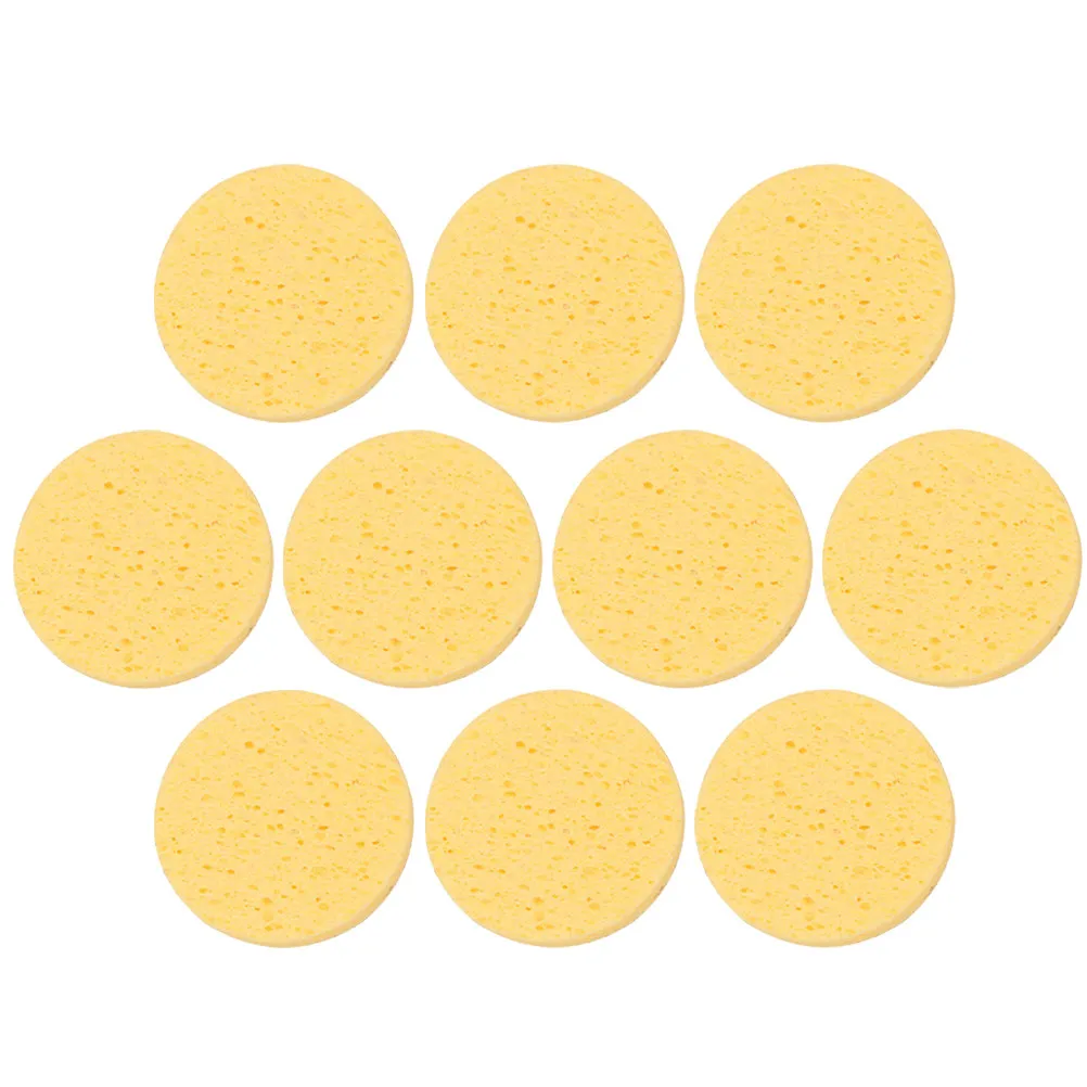 10Pcs Face Powder Makeup Removal Facial Cleansing Soft Exfoliating Sponges Natural Cellulose Face Sponge