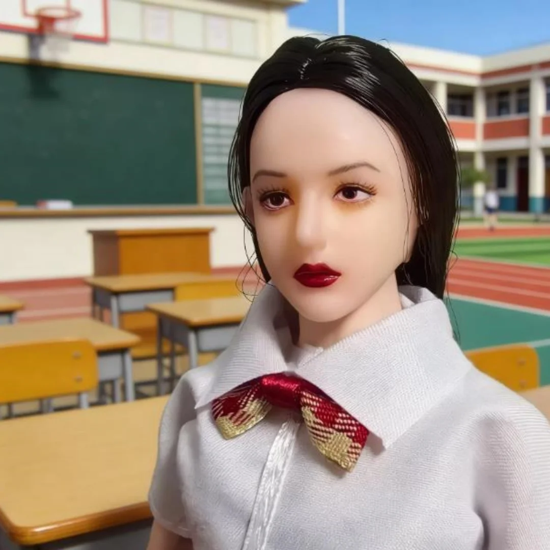 

1/6 Scale Little Lori Girl Heard Female Head Sculpture 2 braids Expression For 12inch PH TBL Action Figure Soldier Body Toys