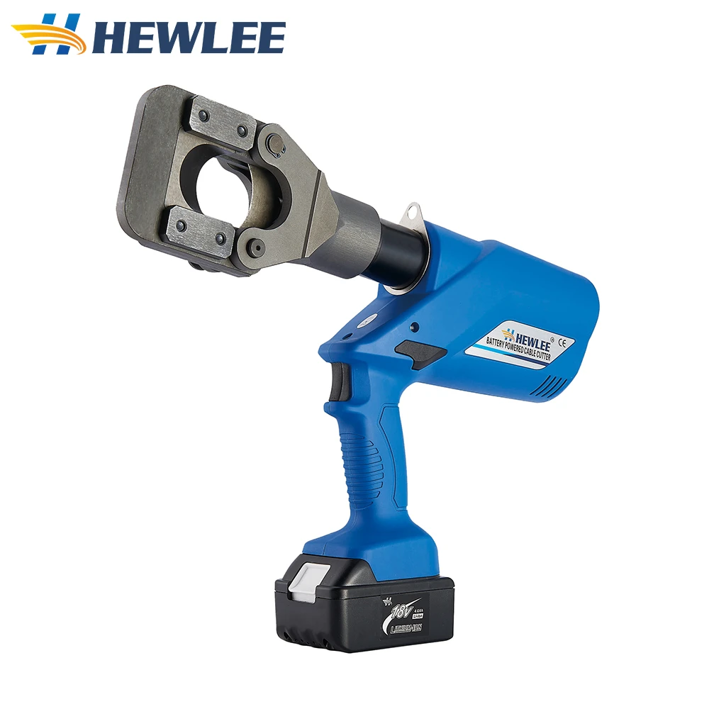 HEWLEE HL-45 High Quality 50mm 6 Ton Battery-Operated Cable Cutter Electric Cable Cutter With Charger And 2 Batteries