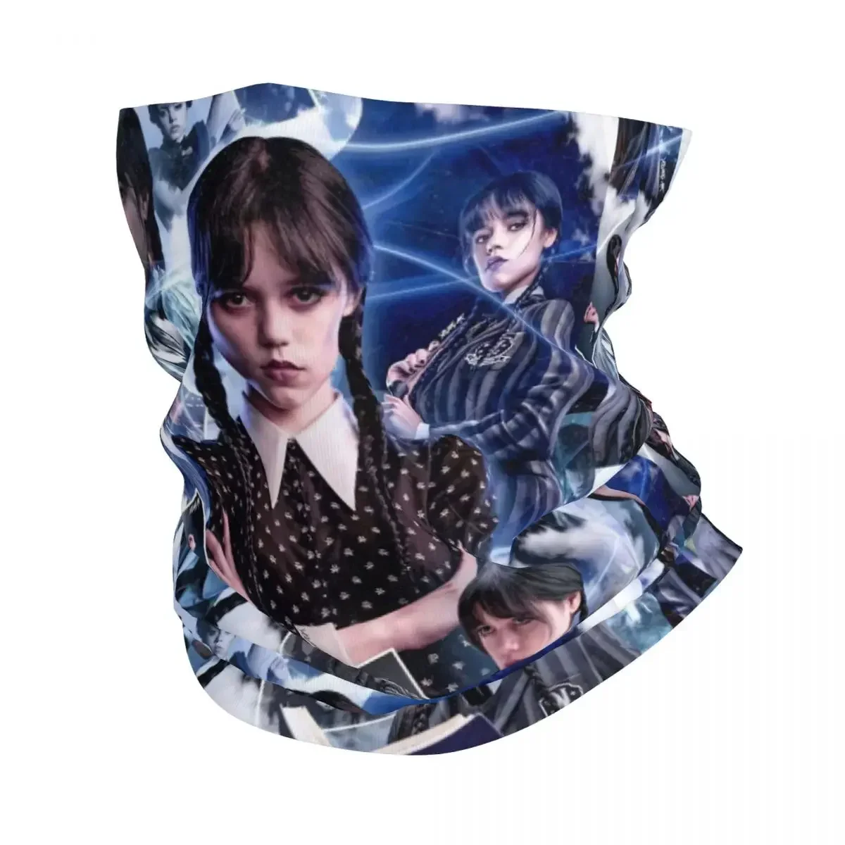 Wednesday Addams Halloween Gothic Horror Movie Winter Headband Neck Warmer Men Women Ski Running Tube Scarf Face Bandana Gaiter