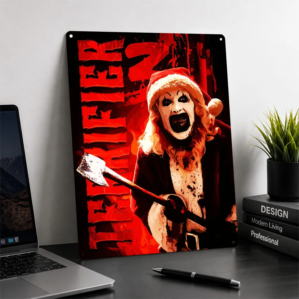 Terrifier 2 Art the Clown Metal Poster Perfect Gift for Fans Lovers Customized Wall Art Metal Sign for Article Decoration Room