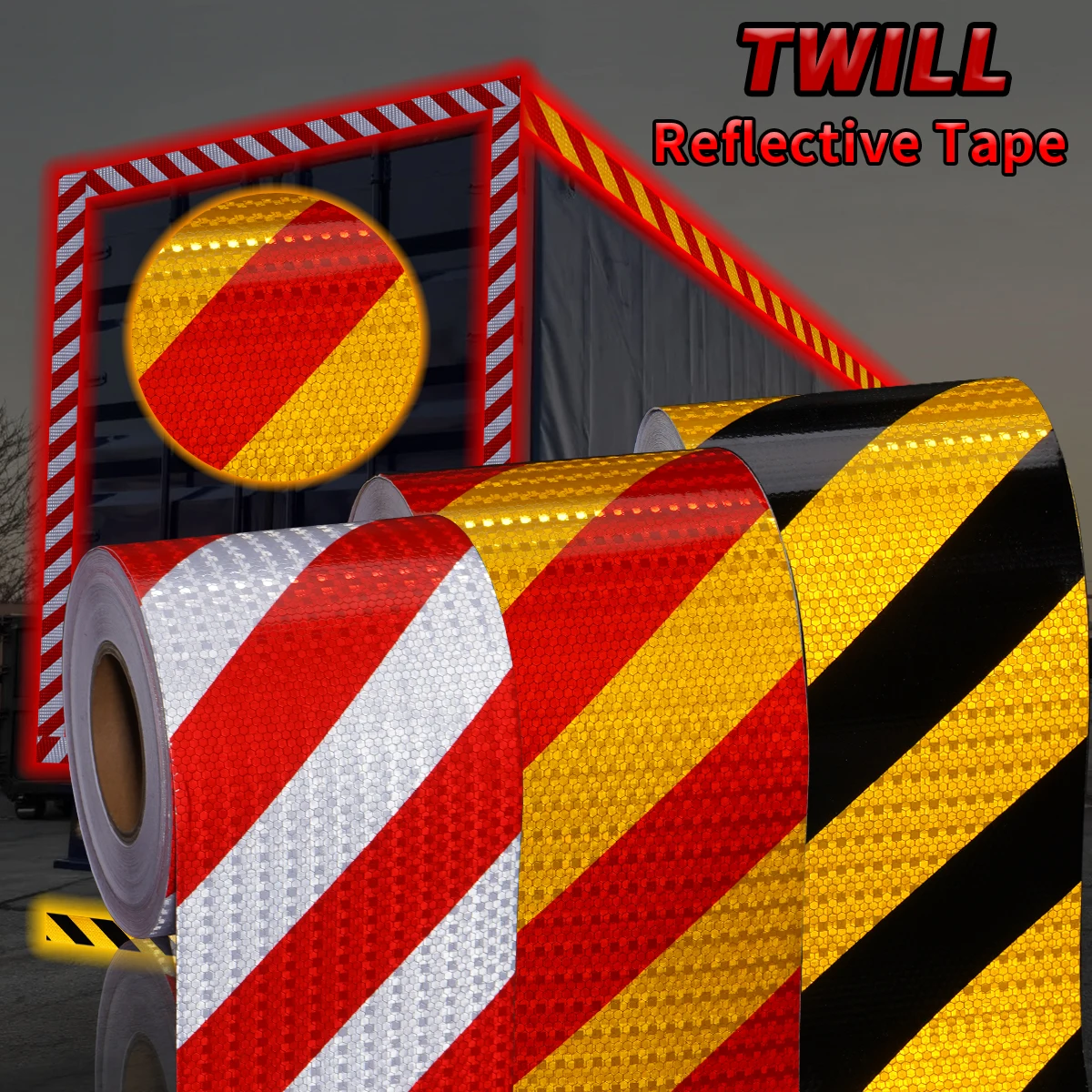 Twill Reflective Tape - High Visibility Reflectors Warning Mark For Truck Warning Safety for Truck