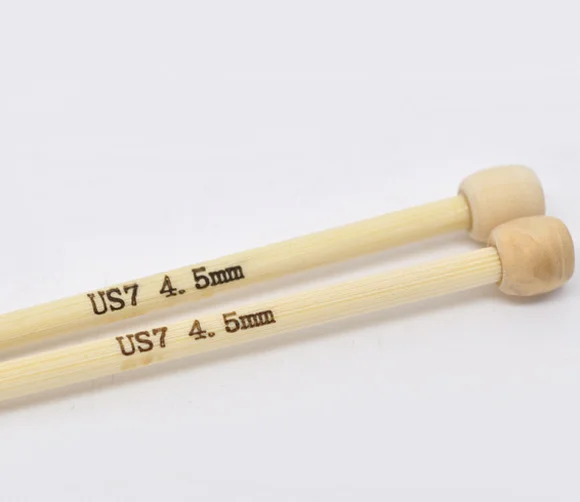 1 Set 4-8mm Bamboo Single Pointed Knitting Needles For Crafts Single Cusp Crochet Hooks Set Natural Kniting Needles 23cm long