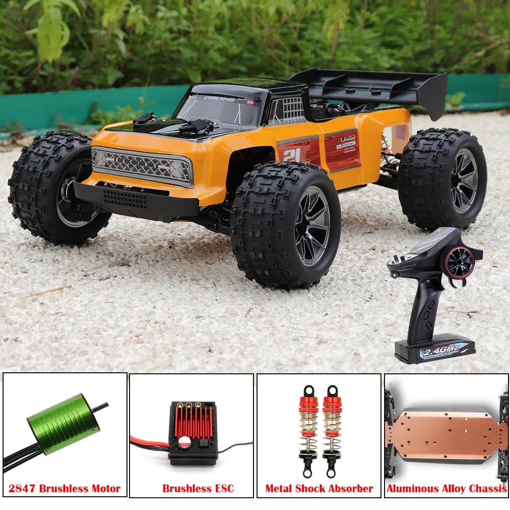 1/12 RC Monster Truck z aluminiowym podwoziem LED 4WD Off-Road Racing High-speed Drift Remote Control Cars Dorośli Dzieci Zabawki