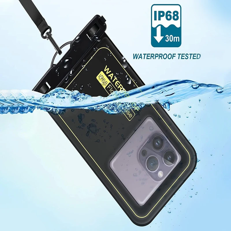 Плавающая подушка безопасности IP68, водонепроницаемая спортивная сумка для плавания, чехол для телефона, сенсорный экран и ремешок для iPhone, Samsung, 6,8 дюйма, мобильный телефон