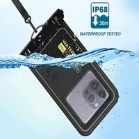 Floating Airbag IP68 Waterproof Swimming Sports Bag Pouch Phone Case Touch Screen & Strap For iPhone Samsung 6.8\