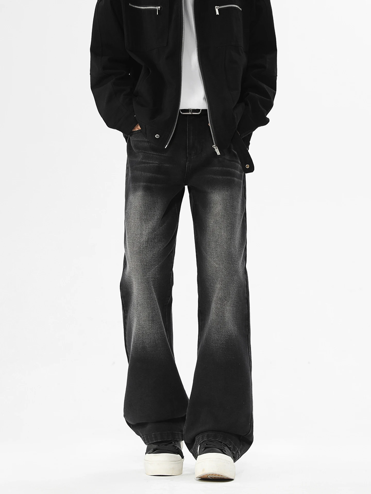 

Cleanfit Men's Retro American Sle Slim Fit Straight Leg Jeans High Street Faion Brand Cleanfit Micro Flared Knife Jeans