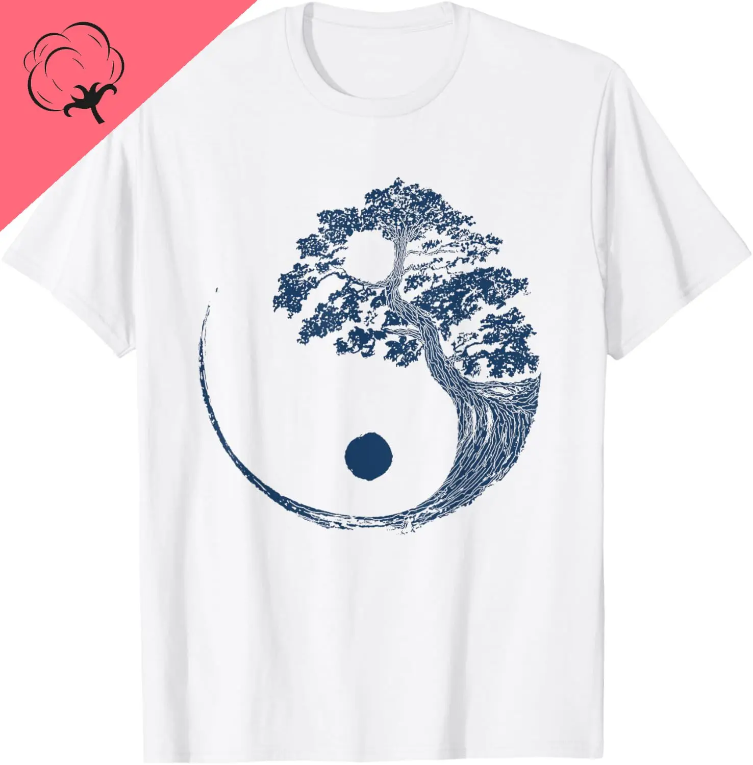 

Инь Ян синее дерево бонсай японский буддийский дзен подарочная футболка дышащая и удобная хлопковая футболка забавная рубашка Camisas