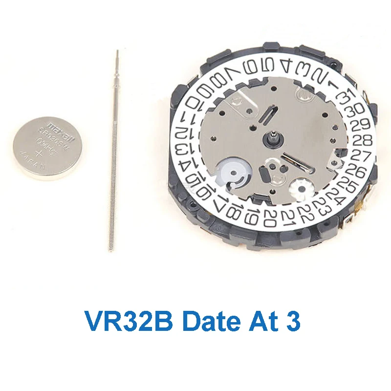 Japan VR32B VR32 movements Watch Repair PartsVR32B Watch Quartz Movement With Handlebar & Battery Replacement Fast Shipping