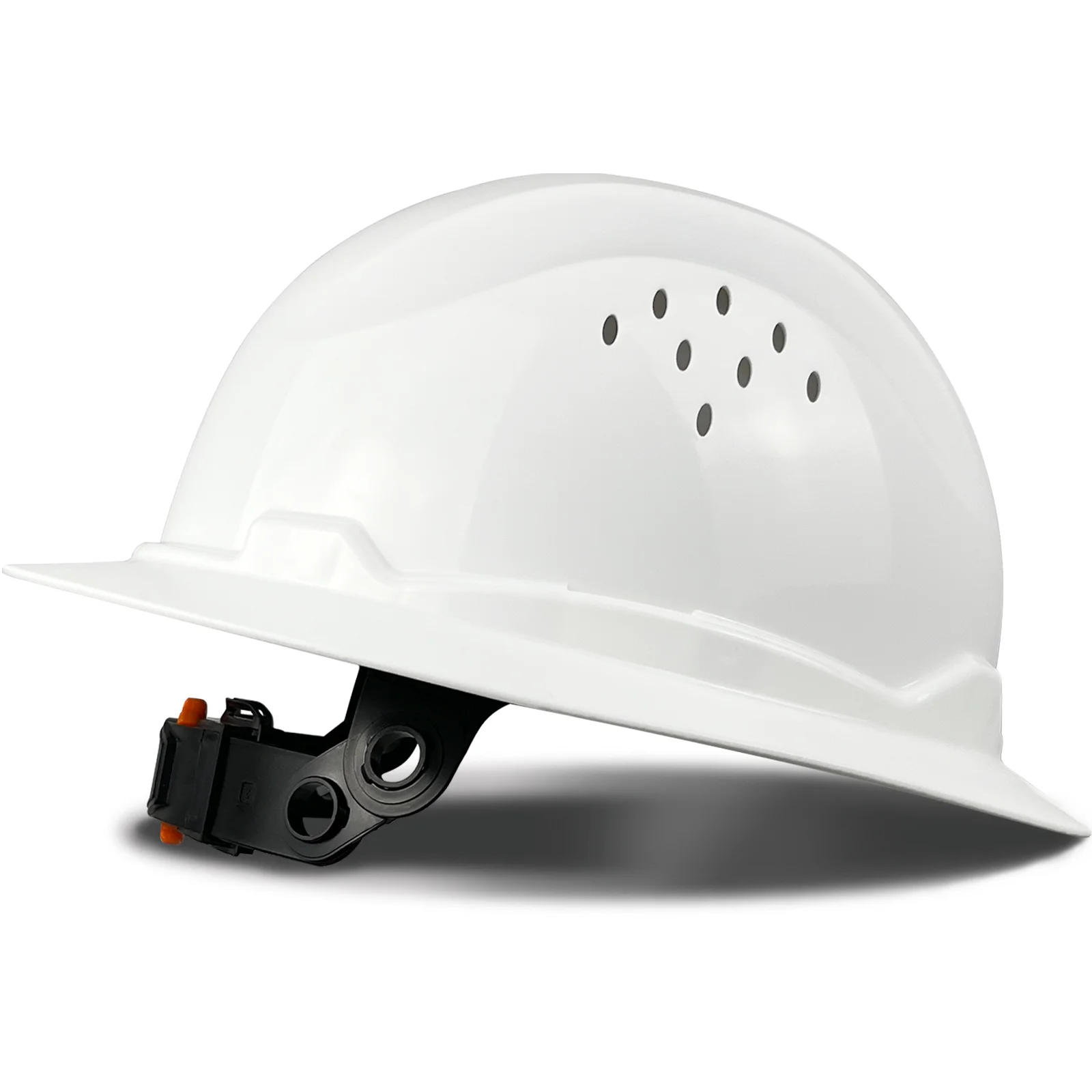 USA Full Brim Hard Hat for Engineer, Sunshield Construction Work Cap, ANSI Approved, HDPE Safety Helmet with 6 Point Adjustable