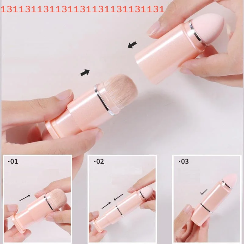 Concealer Beauty Tool, 8 in 1 Portable Telescopic Square Makeup Brush Set, Eye Shadow Brush