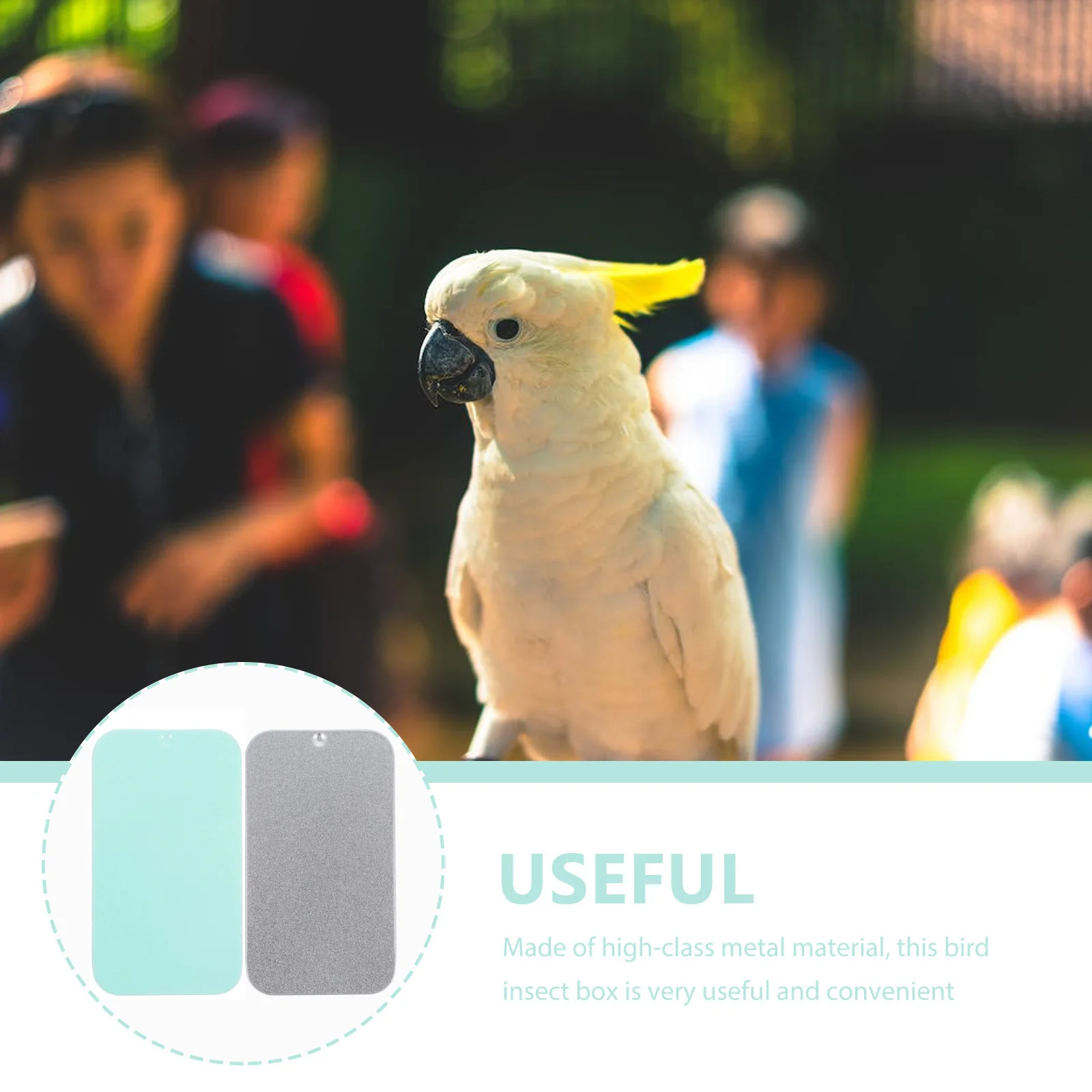 

2Pcs Bird Feeding Box Creative Metal Outdoor Waterproof Semi Closed Sliding Lid Bird Food Container Large Capacity Training