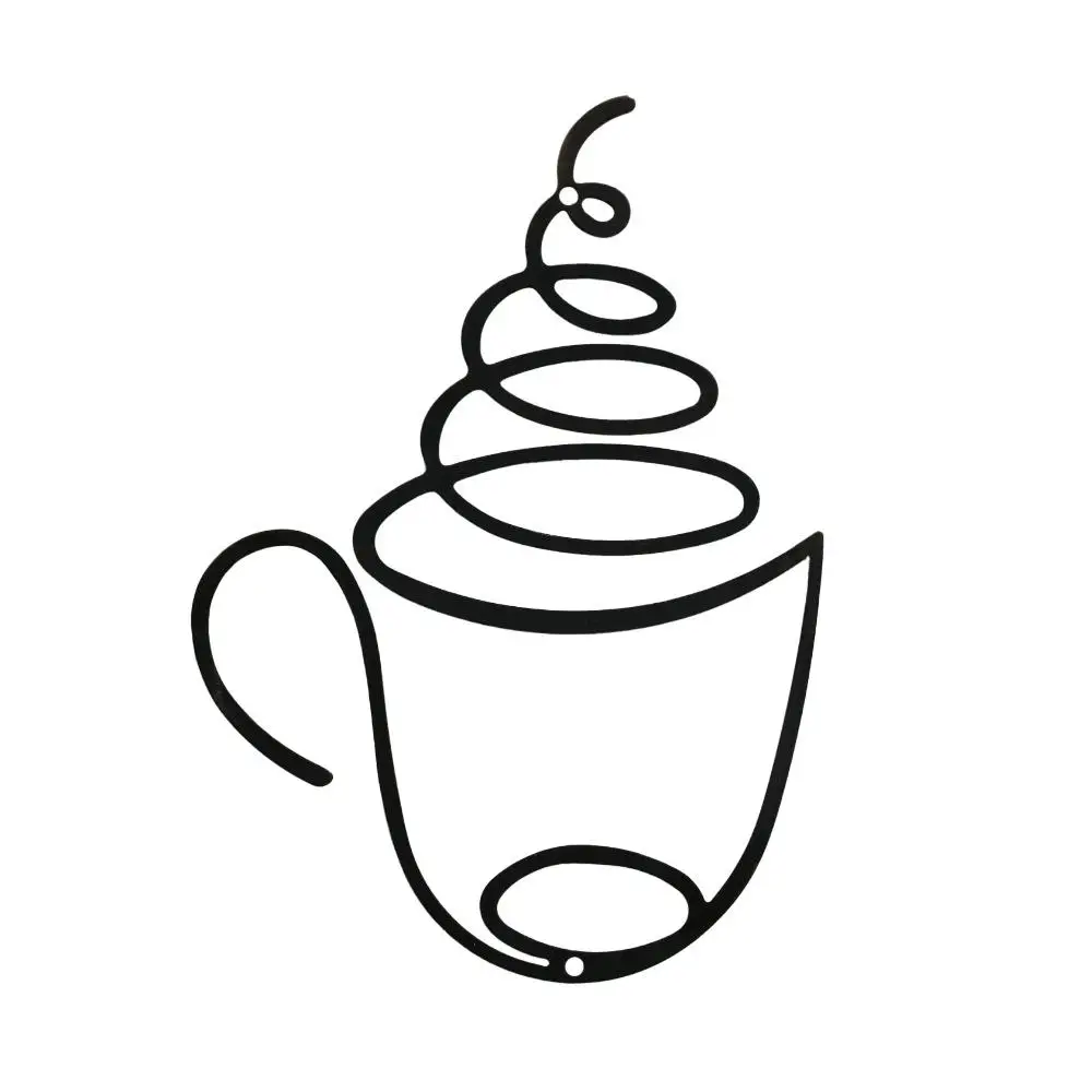 3-Piece Creative Coffee Wall Hanging Set, Cafe Decor Home Iron Art Craft, Indoor Wall Decoration Metal Hangings - view 6