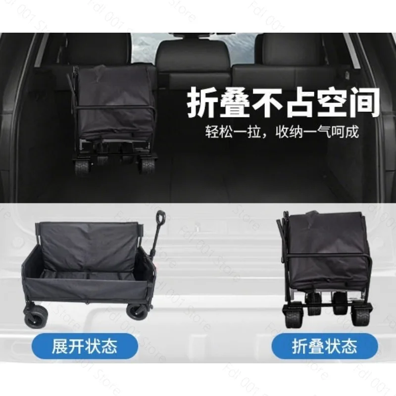 Multifunctional folding camp cart outdoor camping hand push sofa storage picnic cart
