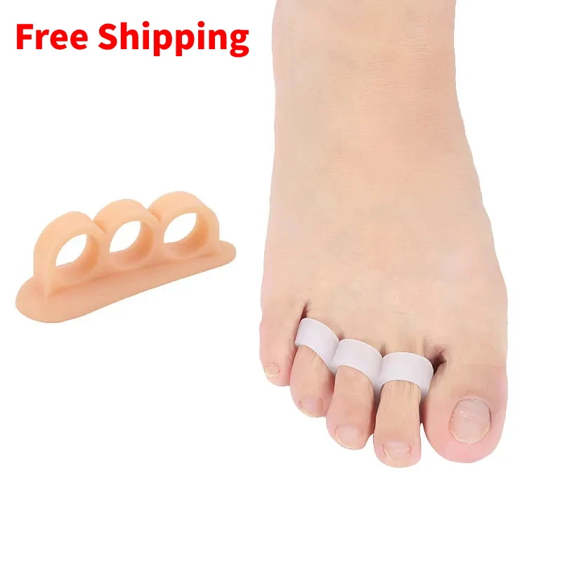 2Pcs=1Pair Silicone Gel Toe Separator Hallux Valgus Orthopedic Protector Corrector Spacers Bunion Relief Foot Care Tool Pedicure