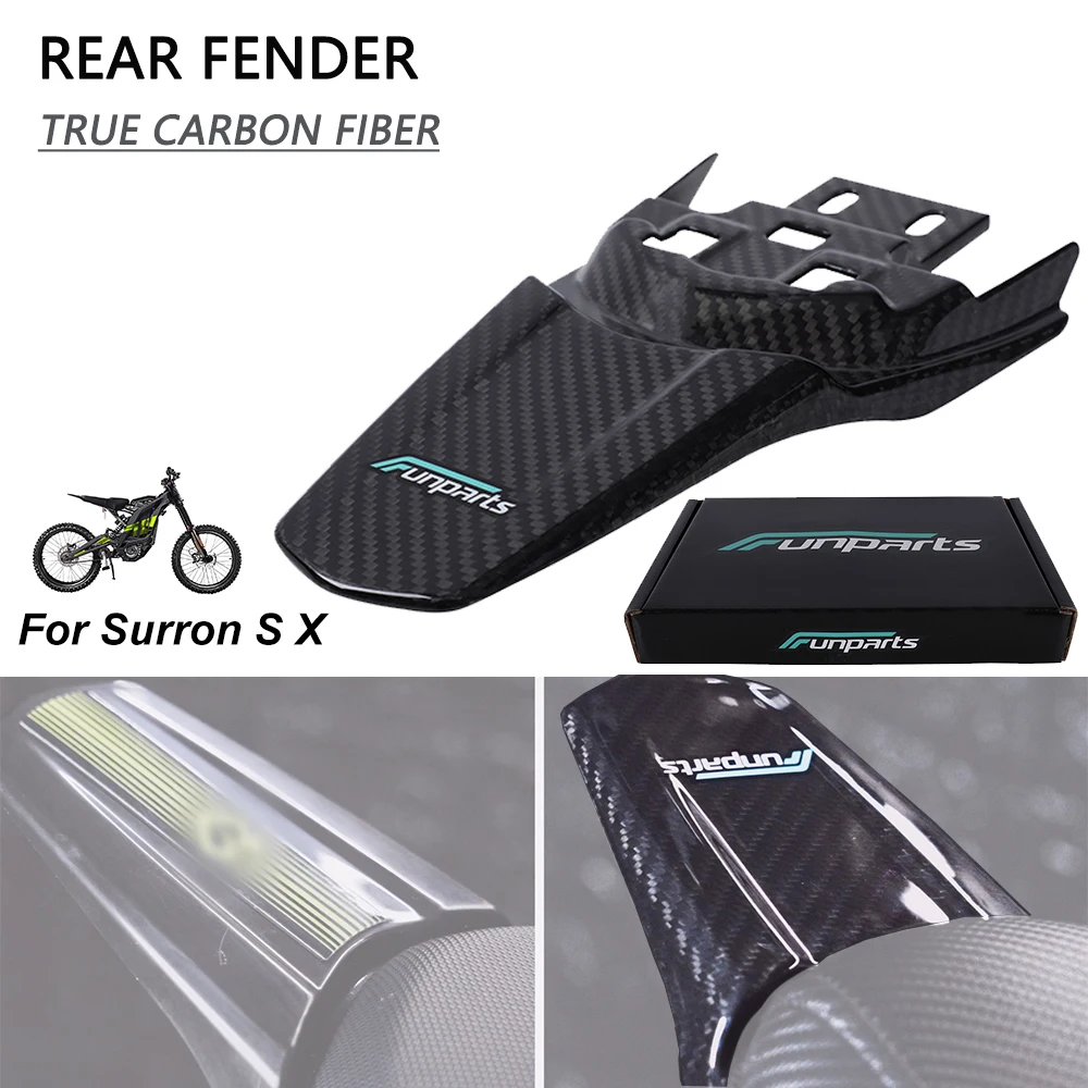 

Funparts Rear Fender Real Carbon Fiber For Surron S/X Motorcycles Accessories Rear Mudguard For Lightbee X S L1E Electric Bike
