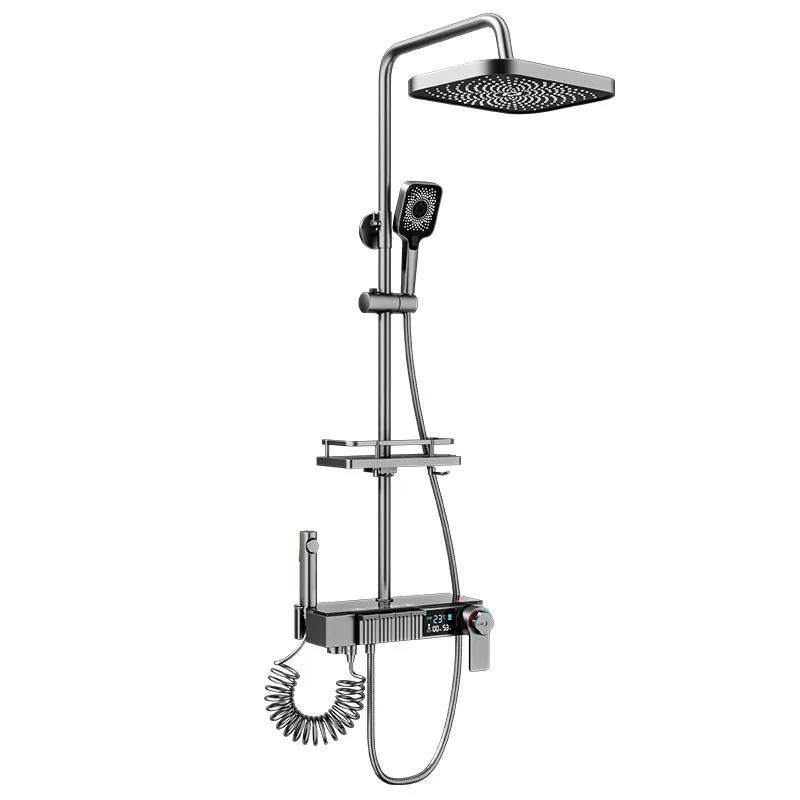 

Полностью медь, душ, душ, комплект, бытовой, термостатический, для ванны, ванной комнаты, дождя, ванны, под давлением, спринклер.