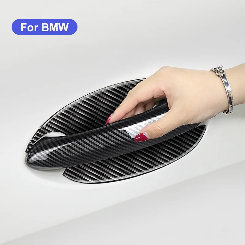 For BMW G30 G20 G32 6GT X3 G01 X4 G02 X5 G05 X7 G07 LHD Car Door Handle Carbon Fiber Exterior ABS Cover Trim Protector Stickers