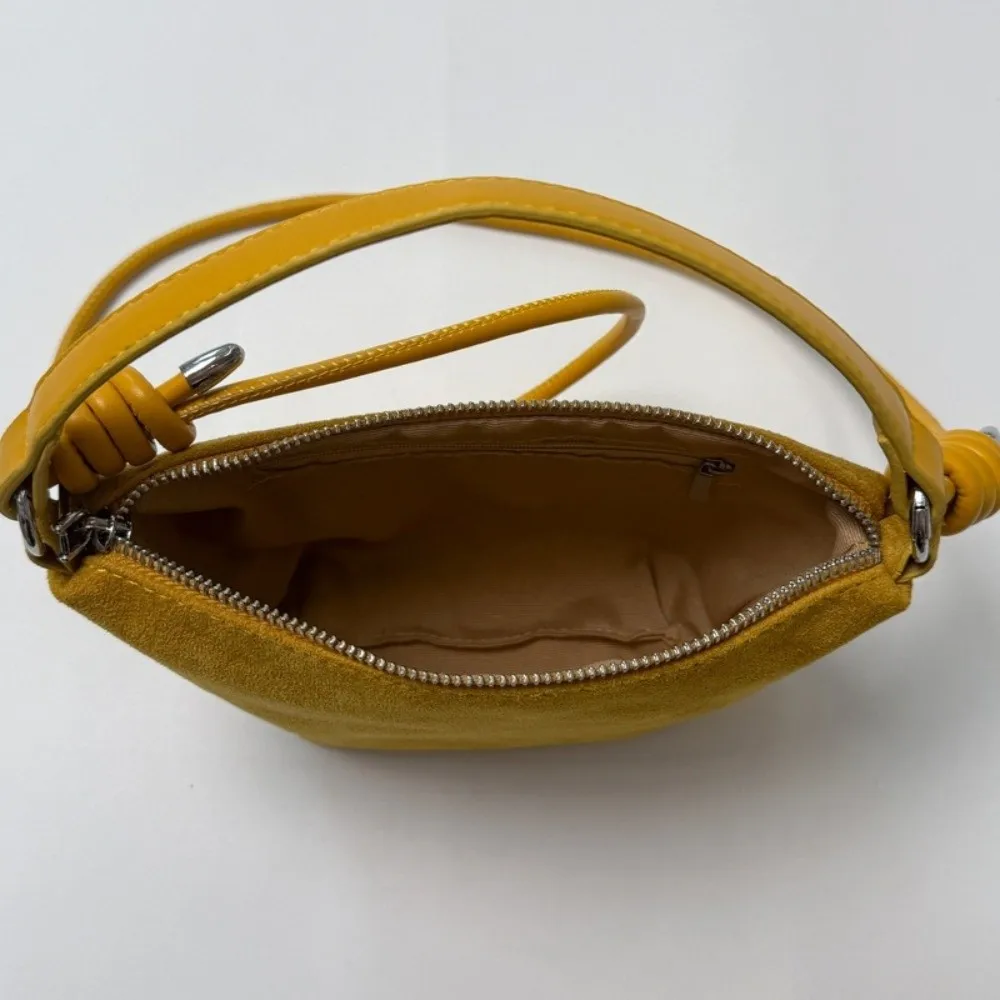 Ins Korean Suede Leather Shoulder Purse Small Candy Color Crossbody Bag Zipper Frosted Texture Handbag Ladies