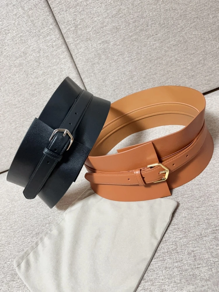 ALA Cummerbunds Women Cowhide Wide Belt Luxury Belts Elegant Decoration Skin Fashion Slim Italian Design Latest Styles 10cm