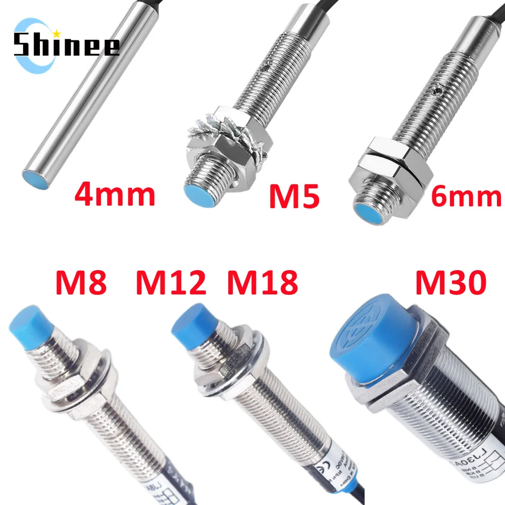 Blue Proximity Switch Inductive Proximity Sensor Detection Switch NPN/PNP NO NC 1-15mm Detection Distance Metal Sensor Switches