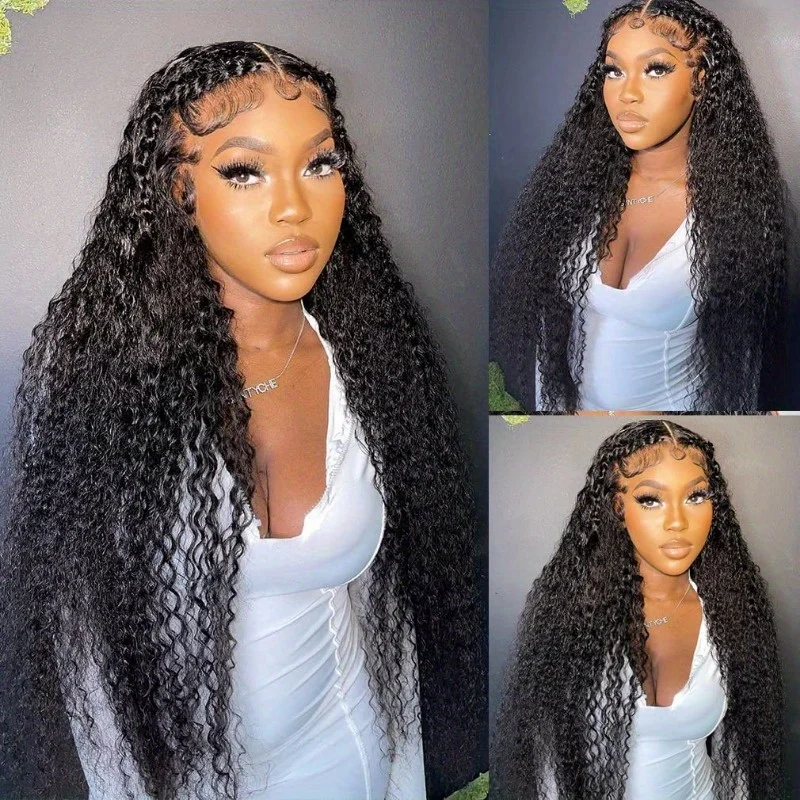 مجعد HD 13x6 فضفاض موجة عميقة 250% 42 بوصة الدانتيل الجبهة خصلات الشعر المستعار الإنسان شفافة 13x4 الدانتيل الباروكة الأمامية 5x5 البورمية شعر ريمي #4