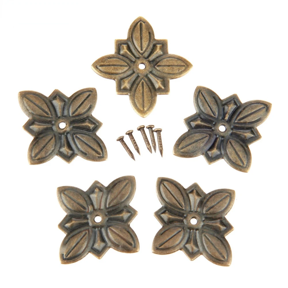 DRELD 50Pcs Antique Bronze Furniture Upholstery Nail Tachas Jewelry Gift Case Box Door Sofa Decorative Tack Stud Pushpin 30*27mm