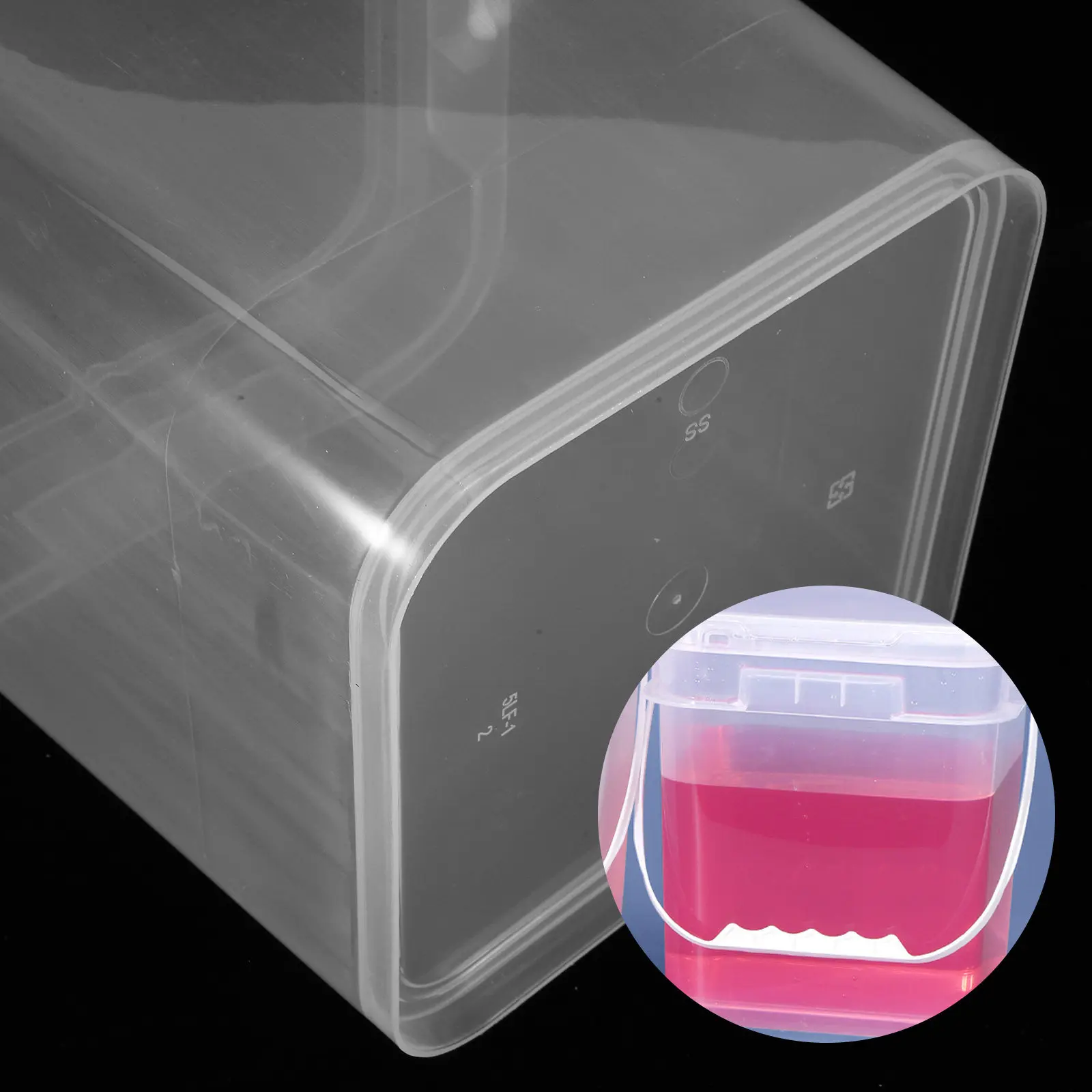 5L Transparent Square Paint Bucket Plastic Container Leakproof Seal Storage for Paints Coatings Sealants Pigments