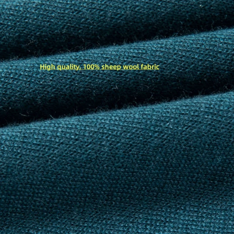 High end 100% Sheep Wool Fabric Men's Business Shirt High-Quality O-Neck Collar Pullover Sweater Classic Casual Slim Men's Tops