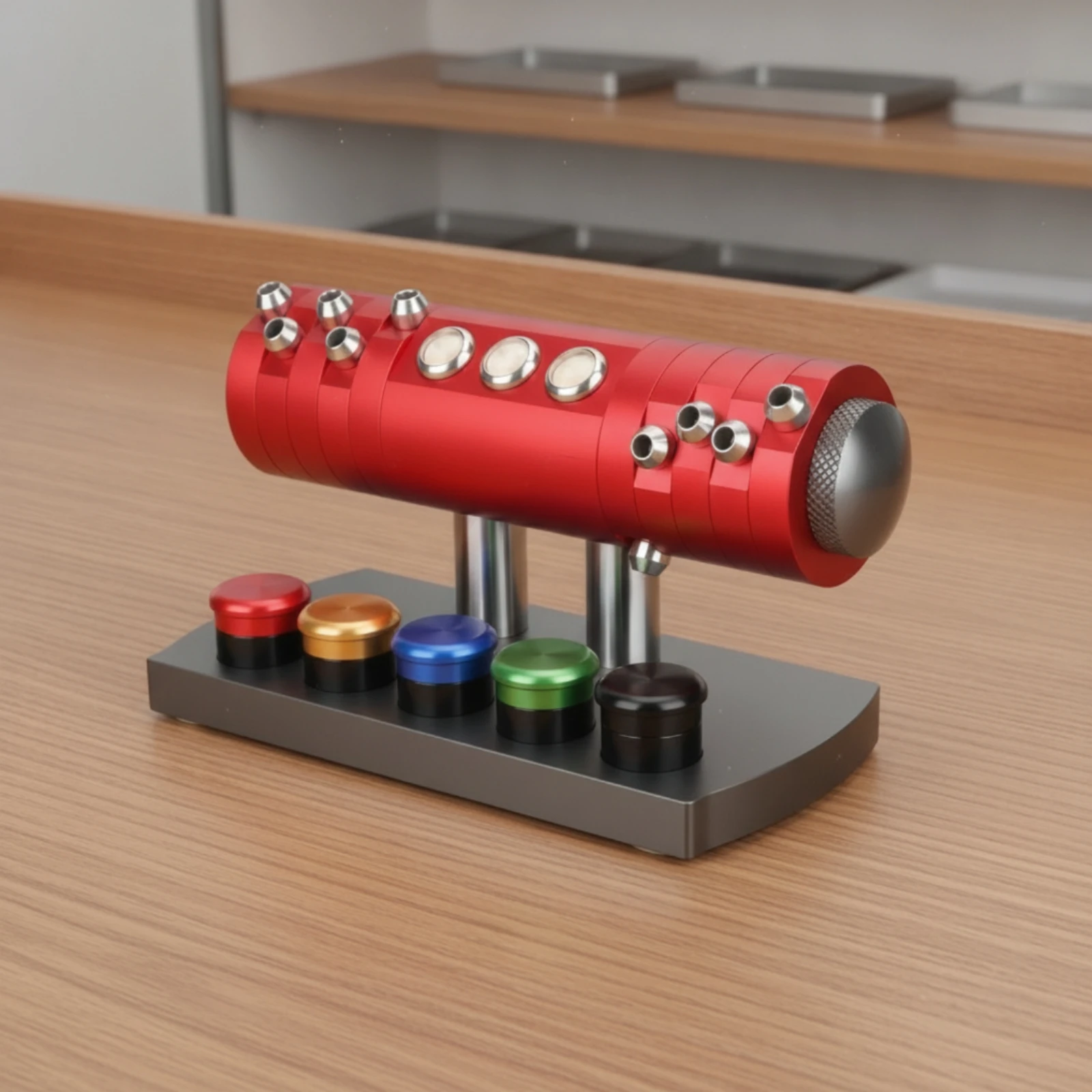 Watch Repair Tool Stand Red and Gray Watch Repair Tool Holder Oil Dish Stand Small Cups Screwdriver Holder Compact Size