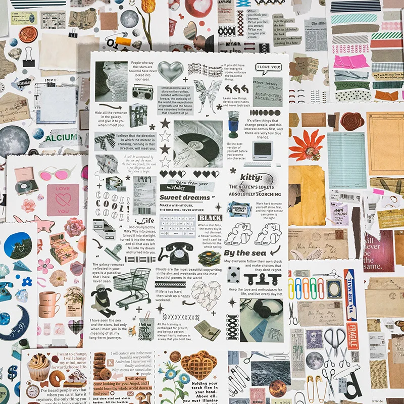 Mr. Paper, 2 Styles, 20 Sheets Each, Instagram Style Fun Illustration Stickers DIY Handmade Decorative Material Sticker Book