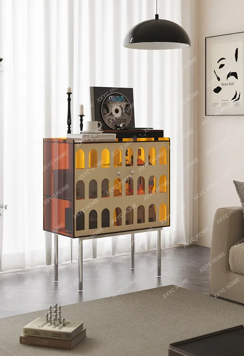 Retro display home living room sofa side cabinet storage entrance cabinet